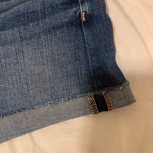 Paige Jimmy Jimmy Medium Wash Ezra Distressed Rolled Cuff Jean Denim Short - Picture 8 of 14